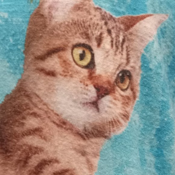 Bear Dance cat beach island print racerback blue tank sz M see desc - Picture 1 of 4